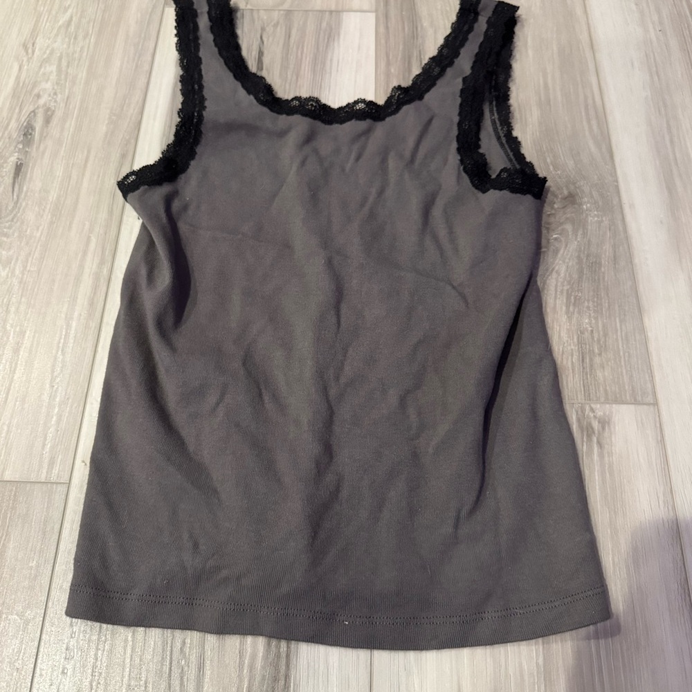 Brandy Melville Gray Embellished Camisole Top